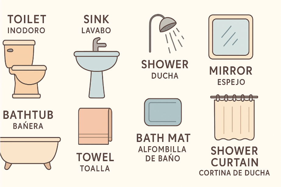 Vocabulario de baño en inglés