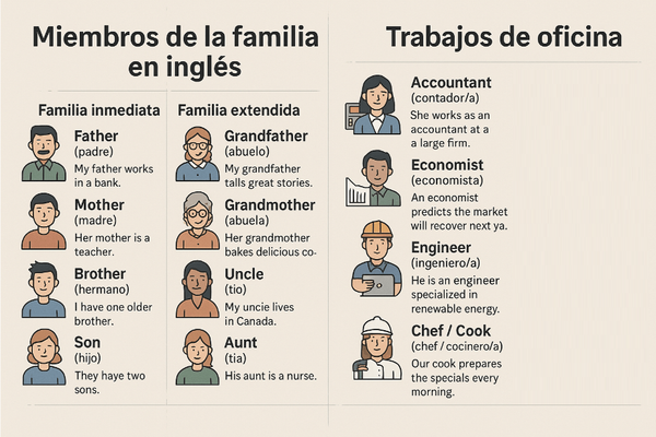 Familia y profesiones en inglés