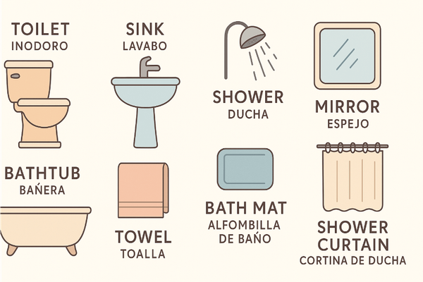 Vocabulario de baño en inglés