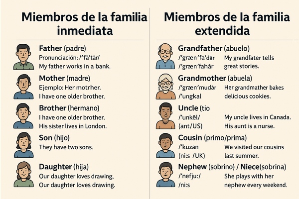 Vocabulario de familia en inglés